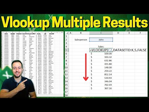 How to make Vlookup function Returns Multiple Matches, Different Results
