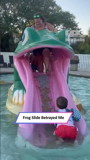 Kiddie Pool Frog Slide Sends Mom Into Unexpected Underwater Splash|| Heartsome 💖