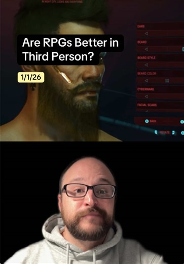 Are RPGs better in the first or third person. To me the answer is clear, third person is king. But I KNOW there will be some disagreements on this one! 😬 so let me know! #videogames #rpg #thirdperson #cyberpunk2077