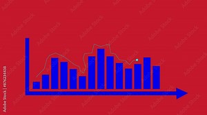 Stock market abstract finance background with motion graph, chart bars and financial information .Business profit and loss are determined