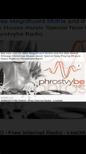 Join Dj Mike Magnificent McKie and the Elite Select Chicago Christmas House music Special Right now on Phrostvybe Radio