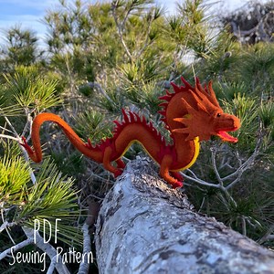 Eastern Dragon Sewing Pattern. Felt Dragon Fantasy PDF Pattern. Chinese Dragon Ornament DIY. Stuffed Toy Sewing Pattern. Mystical Creatures - Etsy