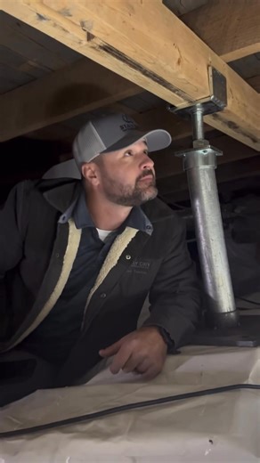 Today at Stay Dry Waterproofing LLC 👷‍♂️💧 We’re inspecting a newly encapsulated crawlspace in a 1900s home we recently completed. To address long-term structural support, we installed galvanized 3” round steel posts set on ½” steel plates with 24” round bases—designed to properly support and lift the floor joists and help prevent floor sagging over time. One major benefit of crawlspace encapsulation is early leak detection. If a plumbing issue ever occurs, water shows up on top of the vapor ba
