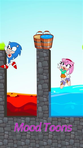 Please Save Sonic & Amy in Lava Pit Challenge! 🔥💚 Dr. Eggman’s Trap 😱 #shorts #animation
