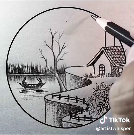 3D Mountain Drawing Tutorial with Pencil Techniques