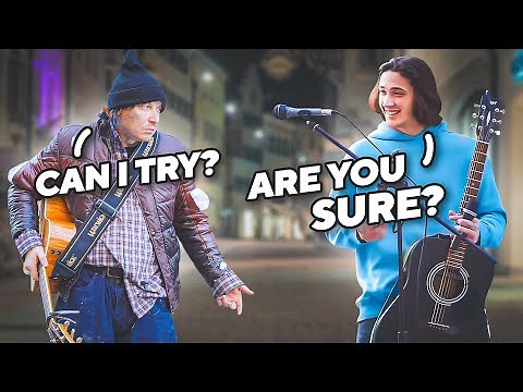 A GUITARIST PRETENDED to be HOMELESS and pranked STREET MUSICIANS and SHE KISSED HIM