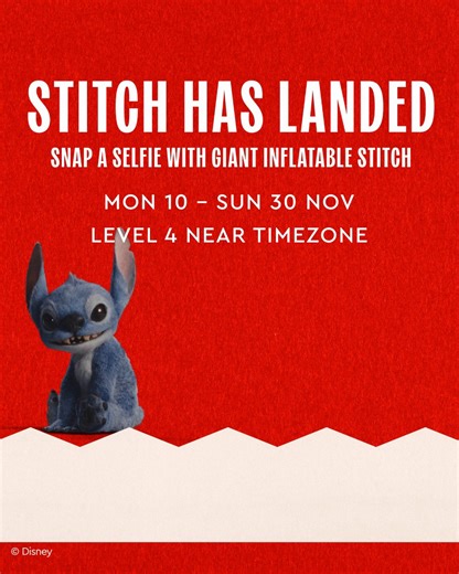 1.4K views | Santa isn't the only one making an appearance this Christmas – giant Inflatable Stitch has landed at Westfield Parramatta. Grab your photo with him quick, before he sneaks off to cause mischief! Find him on level 4, near Timezone. | Westfield Parramatta | Facebook