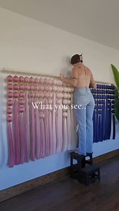 19K views · 1.1K reactions | Beep boop.. This wall hanging had me struggling  This design can get a bit heavy, with the 8' pieces getting up to 35lbs! That's why I always include mounting hardware that's appropriate for holding the weight of such pieces, and suggest maybe someone with a bit more upper body strength than myself to mount it 沈 Enjoy these bloopers so we can laugh together instead of by myself 﫠 | Millie’s | Facebook