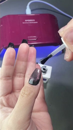 Simple DIY Black Cat Eye Nail Art for Beginners Step-by-Step| Ambedo #nails #cateyenails #nailart