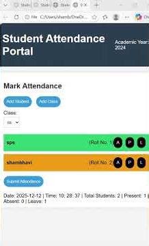 Student Attendance Portal | HTML CSS JavaScript #html #css #javascript