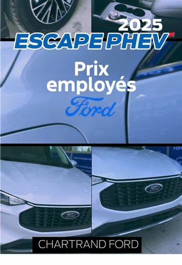 Explorez le VUS hybride Escape PHEV 2025 chez Chartrand Ford!