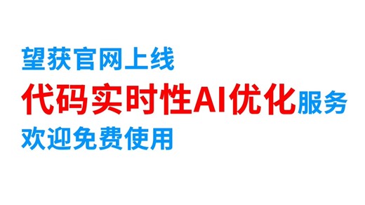 望获官网上线“代码实时性AI优化”服务，欢迎免费使用