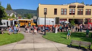 Touch-a-Truck is happening now! Trucks will be at the library until 12 PM. | Oregon City Public Library