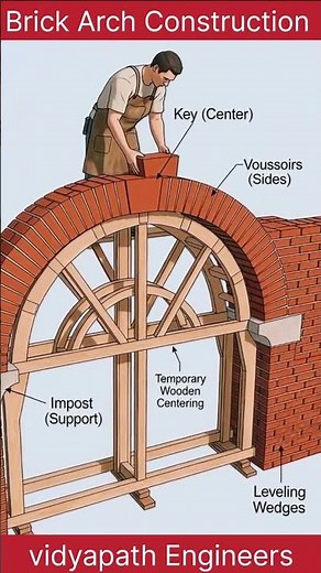 Brick Arch Construction – Step-by-Step Process Explained 🧱 #vidyapathengineers