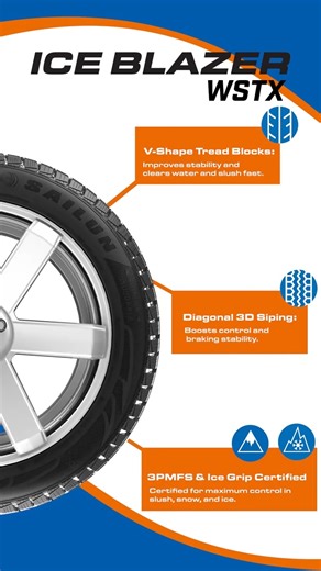 Meet the Ice Blazer WSTX. Designed to bring ultimate control, traction, and comfort to every winter condition. ❄️🛞 | Sailun Tire North America