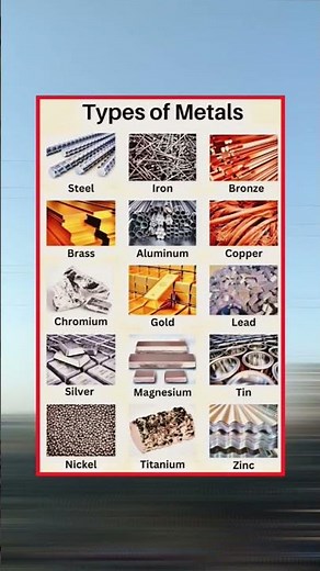 Types of Metals | Common Metals and Their Uses#historyfacts#types of metals#copper#titanium chromium