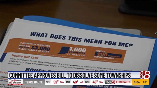 Indiana legislative panel approves bill to dissolve some townships