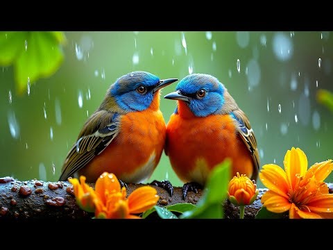 Relaxing Piano & Bird Songs with Gentle Rain 🍃 Music for Healing, Relaxation, and Deep Sleep