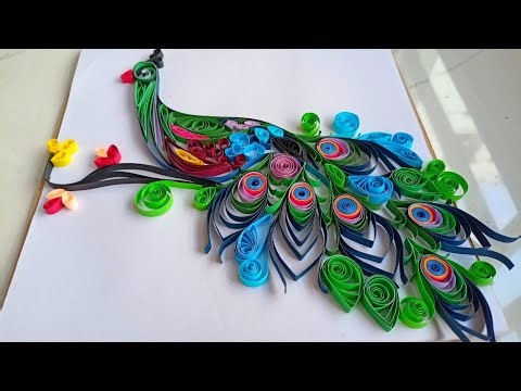 Quilling Paper Peacock Wall mate tutorial|| Quilling paper craft ideas||Paper Quilling Peacock