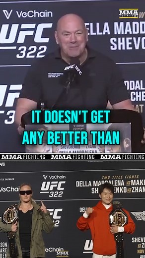 218K views · 2.6K reactions | Does Dana White think the co-main event of #UFC322 will determine the greatest female fighter of all-time? | MMA Fighting | Facebook