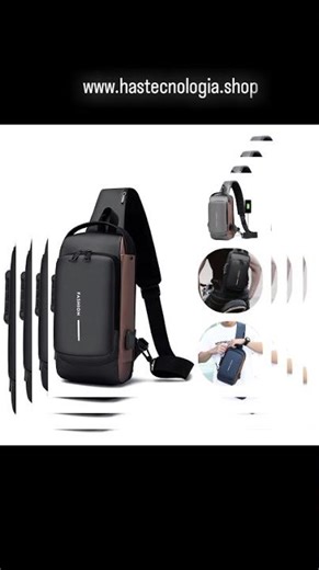 Morral Antirrobo Oxford Negro con Bronce