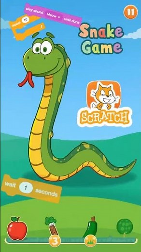 Snake Game in Scratch #1 | شرح كامل بأكواد بسيطة ونظام نقاط ومراحل