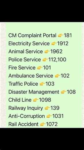 Important Help line Numbers#reels