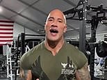 Dwayne 'The Rock' Johnson shows off his thighs after a workout