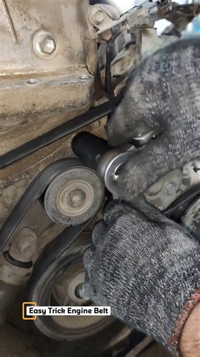 Quick Trick for Easy Engine Serpentine Belt Installation 🛠