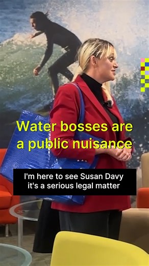 BREAKING: WE HAVE EVIDENCE WATER CEO’S ARE A PUBLIC NUISANCE Today, groups of women entered the headquarters of Yorkshire Water, South West Water, Northumbrian Water an United Utilities Water, to deliver evidence dossiers which accuse each of the CEO’s of being personally liable for damaging the public's right to clean water under the Public Nuisance Act. Water bosses are a public nuisance. Raking in huge bonuses, ripping us off and filling our rivers with shit. But companies just pay the fines 