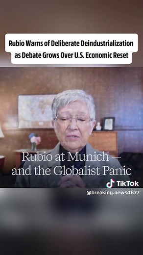 Part 1: At the Munich conference, Secretary of State Marco Rubio argued that deindustrialization was not accidental but the result of decades-long policy decisions that reduced domestic manufacturing, weakened productive capacity, and increased economic dependence. Susan Kokinda connects Rubio’s remarks to a 1977 Council on Foreign Relations report referencing “controlled disintegration” of the global economy, suggesting it marked a philosophical shift away from the Hamiltonian American System a