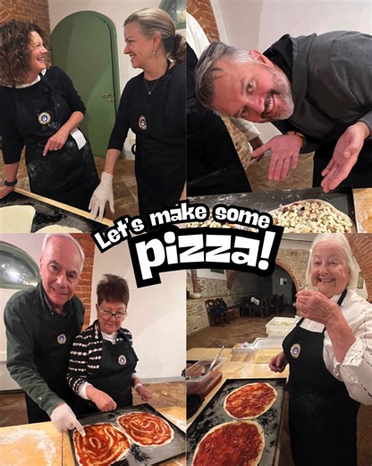 From stretching the dough to adding the perfect toppings, there’s nothing more satisfying than making your own pizza in Tuscany. Fresh ingredients, bubbling cheese, and that first heavenly bite, pure joy! And because no Italian meal is complete without something sweet, we finish the day with a scoop (or two!) of creamy gelato. After all, you’ve earned it! #TuscanWomenCook #PizzaAndGelato #LaDolceVita #ItalianCooking #FoodieHeaven #TuscanyEats #FromScratch #SweetLife #CulinaryAdventure | Tuscan W