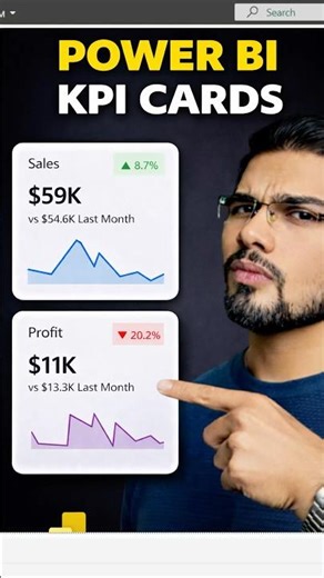 How to create a KPI Card visual in Power BI #powerbi #excel #kpi
