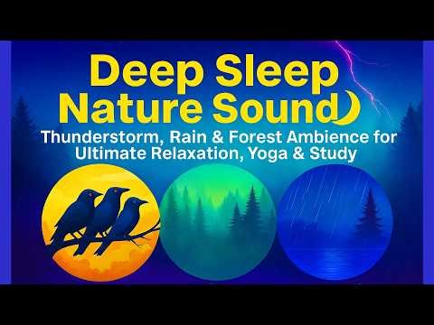 Deep Sleep Nature Sounds🌙 Thunderstorm, Rain & Forest Ambience for Ultimate Relaxation, Yoga & Study