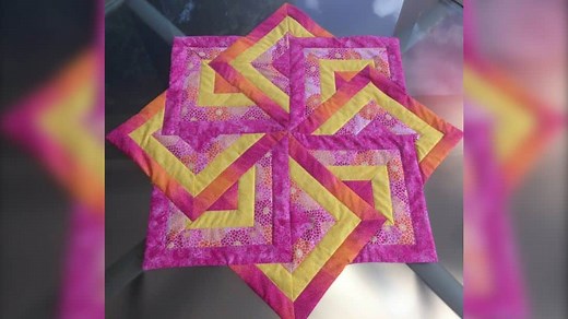 Easy Strata Star Table Topper Quilt Tutorial