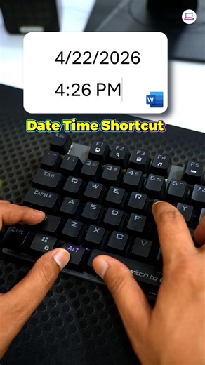 Date Time Shortcut Key in MS Word #computer #viral #shorts #reels