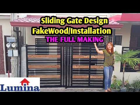 Lumina Homes Tips and Idea💗Modern Sliding Gate Design💗Fake Wood💗 Front Gate Installation