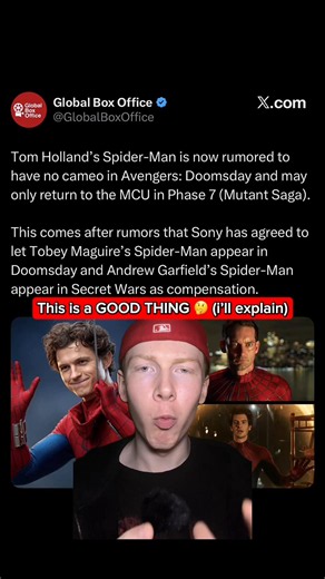 Tobey Maguire & Andrew Garfield will reprise their roles as Spider-Man in Avengers: Doomsday   Secret Wars but Tom Holland will not return 😮 #spiderman #tasm #raimitrilogy #avengersdoomsday #mcuspiderman