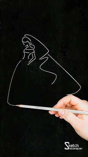 A Beautiful Bride Line Drawing! 👰💍✨ #shorts #howtodraw #kidart #easydrawing