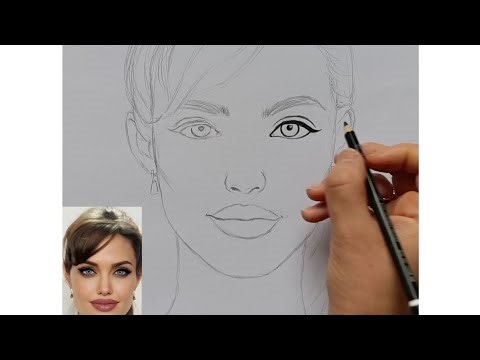 How to Draw Angelina Jolie – Easy Line Portrait for Beginners