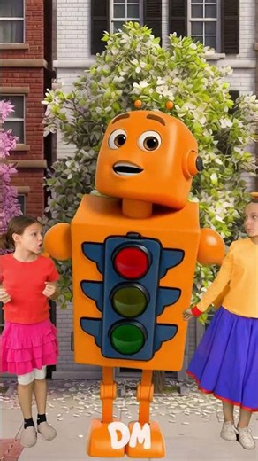 Stop Wait Go Traffic Light Song 🚦 #dominoki #kidssongs #shorts