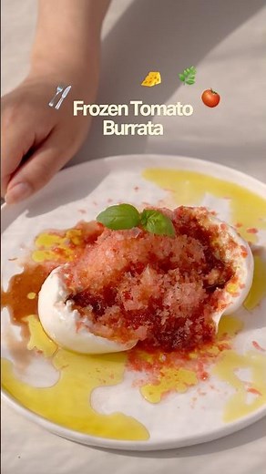 Frozen tomato burrata, Easy Quick Recipes, Healthy summer under 15minutes app, snacks #tomato