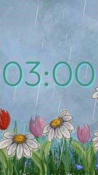3 Minute Timer | Relaxing Soft Rain Sounds 🌧️🌷