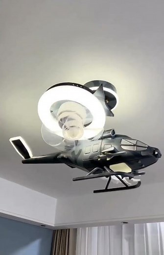 🔥 Product Link in the Comments! 🔥 Futuristic Helicopter LED Ceiling Fan Lamp