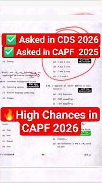 🚨 Add This to Your CAPF 2026 Notes #capf #cds #computer #upsc #predict
