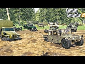 MILITARY MUDDING (DEEP MUD HOLE) | HUMVEE + TANKS | FARMING SIMULATOR 2019