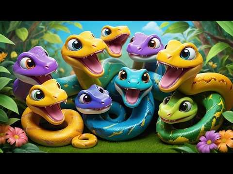 Five Little Pythons Slither Slither Slither | Snake Song & Counting Rhyme