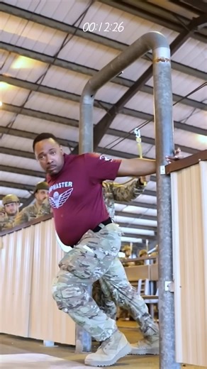 The jumpmaster conducts a safety check before the parachute jump. #military #공중강하 #낙하산 #foryou #발사