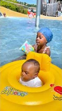 POV: You’re watching Baby K enjoy his very first day in a swimming pool 💦