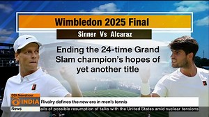 Wimbledon 2025 Final: Alcaraz vs Sinner – Next Gen Rivalry Peaks. Carlos Alcaraz and Jannik Sinner face off in the Wimbledon final, just 35 days after their epic French Open clash. Alcaraz leads their head-to-head 8–4, but Sinner holds their only grass-court win. A battle of youth, grit, and Grand Slam glory awaits! #Wimbledon2025 #AlcarazVsSinner | DD India